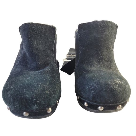 Rocket Dogs Suede Studded Heeled Clogs/Mules with Strap Size 8.5 - Picture 3 of 11